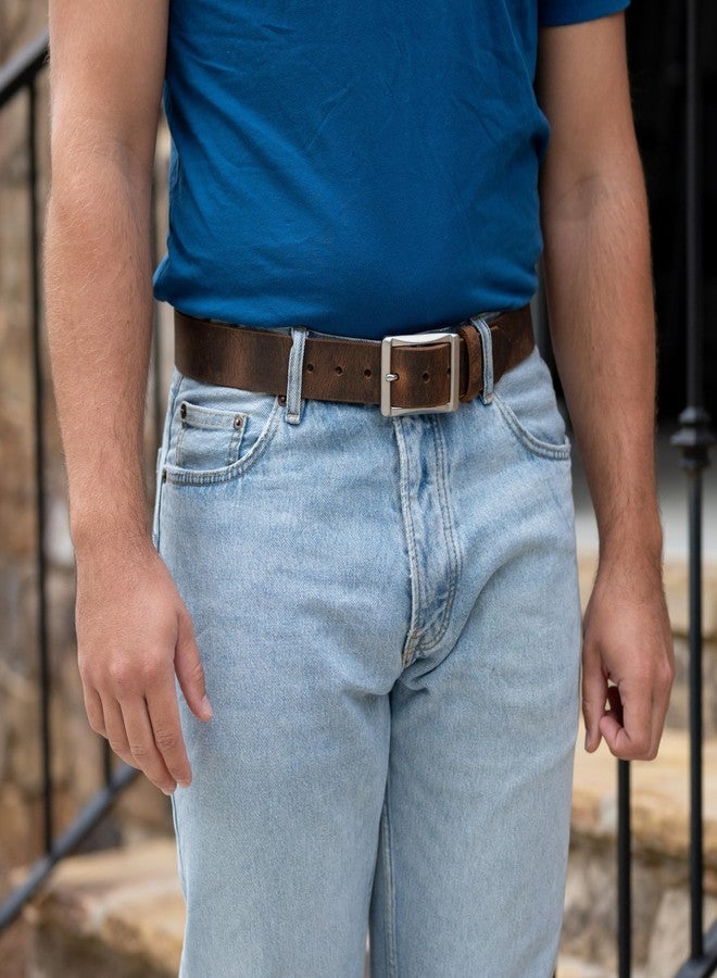 Nickel Smart The Site Manager Distressed Leather Brown Belt (44 inch) - Image 3